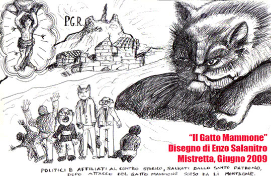 Il Gatto Mammone, disegno apotropaico di Enzo Salanitro